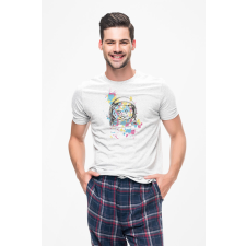 D&B Férfi/Unisex Póló ST00053 Cat Fehér-Méret L férfi póló