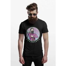  D&B Férfi/Unisex Póló ST00055 Wood Works Fekete-Méret 3XL