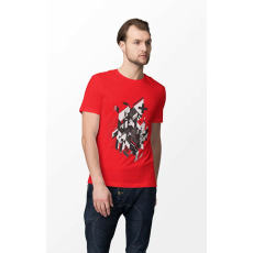  D&B Férfi/Unisex Póló ST00063 Abstrakt Piros-Méret 4XL