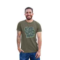  D&B Férfi/Unisex Póló ST00067 Time Katonai zöld -Méret 4XL
