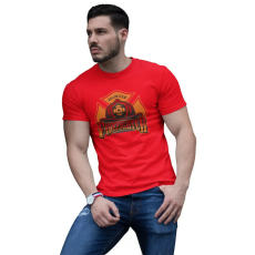  D&B Férfi/Unisex Póló ST00069 Fire Fighter Piros-Méret L
