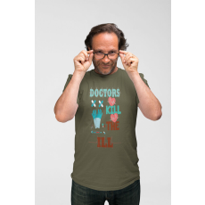  D&B Férfi/Unisex Póló ST00070 Doctors Katonai zöld -Méret 2XL