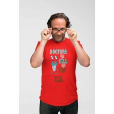  D&amp;B Férfi/Unisex Póló ST00070 Doctors Piros-Méret S férfi póló
