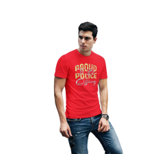 D&B Férfi/Unisex Póló ST00071 Police Piros-Méret M férfi póló