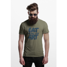  D&B Férfi/Unisex Póló ST00073 Eat More Art Katonai zöld -Méret S