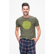  D&B Férfi/Unisex Póló ST00079 Namaste Katonai zöld -Méret 5XL