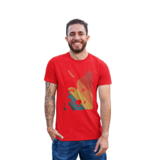  D&amp;B Férfi/Unisex Póló ST00086 Husky Piros-Méret M férfi póló