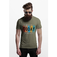 D&B Férfi/Unisex Póló ST00091 Today Katonai zöld -Méret 5XL férfi póló