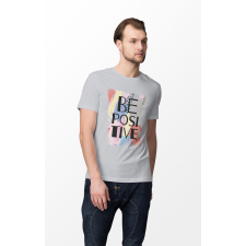 D&B Férfi/Unisex Póló ST00092 Be Positive Szürke-Méret 3XL férfi póló
