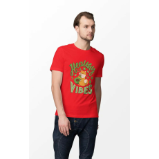  D&B Férfi/Unisex Póló ST00109 Vibes Piros-Méret 2XL