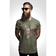 D&B Férfi/Unisex Póló ST00133 Vine Katonai zöld-Méret S férfi póló