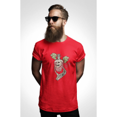 D&B Férfi/Unisex Póló ST00133 Vine Piros-Méret L