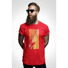  D&amp;B Férfi/Unisex Póló ST00149 Guitar Piros-Méret 2XL férfi póló