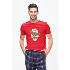 D&B Férfi/Unisex Póló ST00158 Vegan Heart Piros-Méret 2XL férfi póló