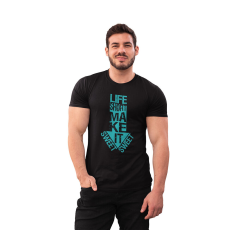  D&B Férfi/Unisex Póló ST00171 Life Fekete-Méret 5XL