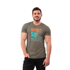  D&B Férfi/Unisex Póló ST00172 Make Some Noise Katonai zöld-Méret 5XL