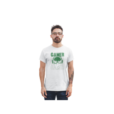  D&B Férfi/Unisex Póló ST00202 Gamer Fehér-Méret XL