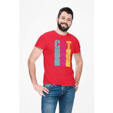 D&B Férfi/Unisex Póló ST00206 Cat Piros-Méret XL férfi póló