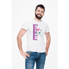 D&B Férfi/Unisex Póló ST00207 Meow Fehér-Méret 4XL férfi póló