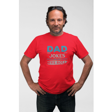 D&B Férfi/Unisex Póló ST00224 Dad Jokes Piros-Méret L férfi póló