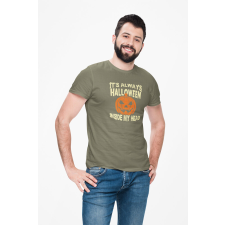 D&B Férfi/Unisex Póló ST00263 Halloween Katonai zöld-Méret L férfi póló