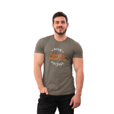  D&B Férfi/Unisex Póló ZN00002 AC-DC  Katonai zöld -Méret S