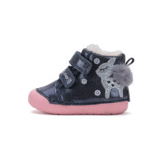 D.D. Step D.D.Step Kislány Első lépés Bélelt bokacipő - Őzikés - Királykék - W066-52733A