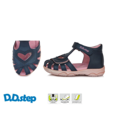 D.D.step D.D Step - Nyitott gyerekcipő - Bőr szandál - Sötétkék, szív 24