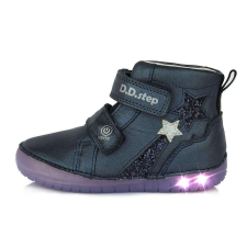 D.D.step DD Step DD Step Csillagos magasított szárú LED világító bőr cipő 36 gyerek cipő