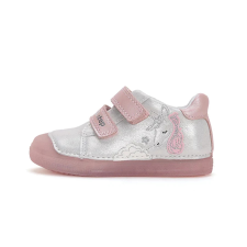 D.D. Step ezüst-rózsaszín unikornisos zárt cipő - S049-51250 gyerek cipő