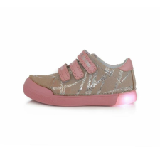 D.D. Step világító talpú ezüst rózsaszín bőrcipő - 36 gyerek cipő