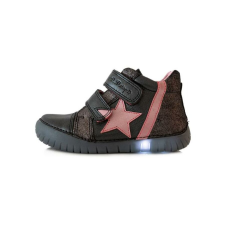 D.D. Step világító talpú fekete csillagos bőrcipő - 36 gyerek cipő