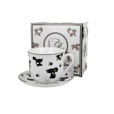  D.G.33212 Porceláncsésze+alj, 450ml, dobozban, Koty Czarne konyhai eszköz