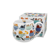  D.G.44027 Porcelánbögre 430ml,dobozban Teacup Cats bögrék, csészék