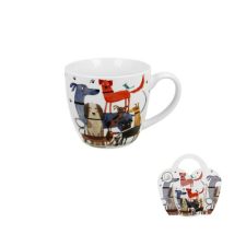  D.G.53913 Porcelánbögre 460ml, díszcsomagolásban, Dog walk konyhai eszköz