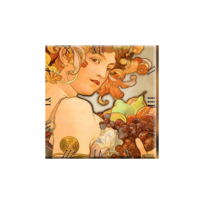 D.I.19-12 Üveg falióra 30x30cm Mucha. Ősz falióra