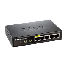 D-Link DGS-1005P/E Gigabit PoE Switch - Fekete hub és switch