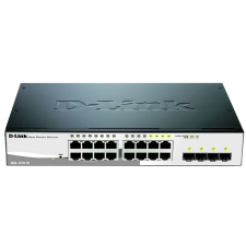 D-Link DGS-1210-16 Vezérelt L2 Fekete (DGS-1210-16/E) hub és switch