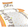 Dadka ágynemű, pamut Elefántok, narancssárga, 140 × 200, 70 × 90 cm (8596132089683)