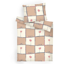 Dadka pamut Tulipán, világosbarna, 140 × 200, 70 × 90 cm (8595085973698) lakástextília