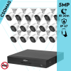  Dahua 16 cső kamerás analóg megfigyelőrendszer 5MP HD cső biztonsági kamera, 2,8 mm fix objektív