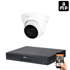 Dahua 1 dome kamerás 8MP 4K kamera rendszer szett 30 méter éjjellátással megfigyelő kamera
