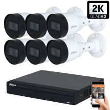 Dahua 6 biztonsági kamerás IP kamera rendszer 5MP megfigyelő kamera