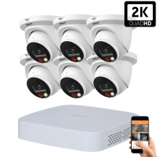 Dahua 6 dome kültéri kamerás IP kamerarendszer 4MP színes éjjellátással megfigyelő kamera