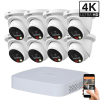 Dahua 8 dome kültéri kamerás IP kamerarendszer 8MP színes éjjellátással (DAHUA-IP-DOME-8MP-08)