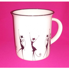  DAK. Porcelán bögre, táncoló macskás, 1 db, 310 ml, SAL191020 ajándéktárgy