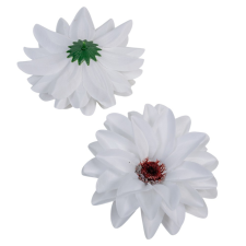  Dália virágfej szatén fehér D12cm 72db/# dekorációs kellék