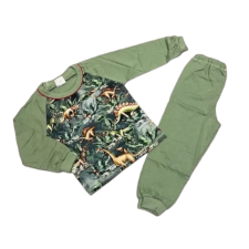 Dalma 2 Részes Pamut Pizsama - zöld Dinós 92 gyerek hálóing, pizsama