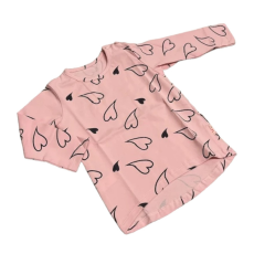 Dalma Hosszóujjú Pamut Póló - Rózsaszín Szürke Szíves 98