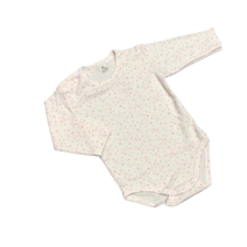 Dalma Hosszú Ujjú Body - Fehér/Rózsaszín Apró Szíves - 74 kombidressz, body